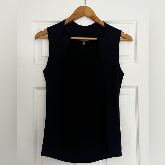 Victoria's Secret cut-out neckline black blouse top - Picture 5 of 6